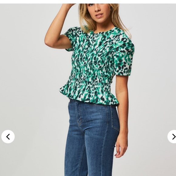 Baum Und Pferdgarten Mynowa Top in Floating Flower Green NWT Size 36 - Picture 2 of 10